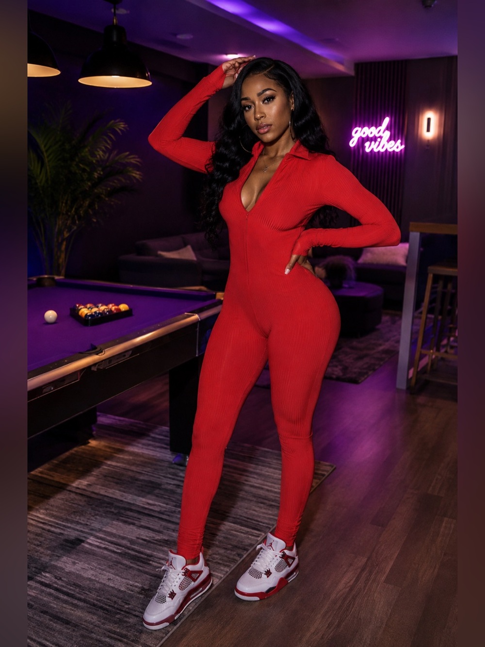 Ferrari Red Luck Label Jumpsuit